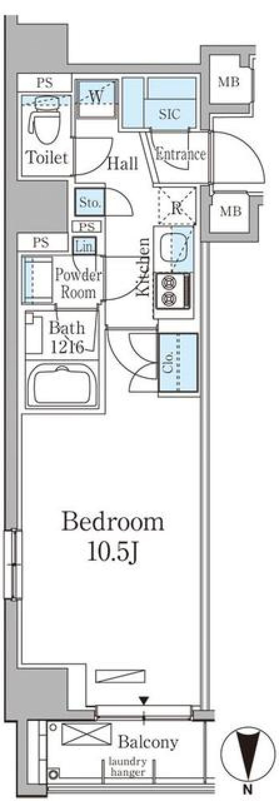 ＴＨＥ　ＡＸＩＳ　ＫＯＪＩＭＡＣＨＩ　502号室の間取り図