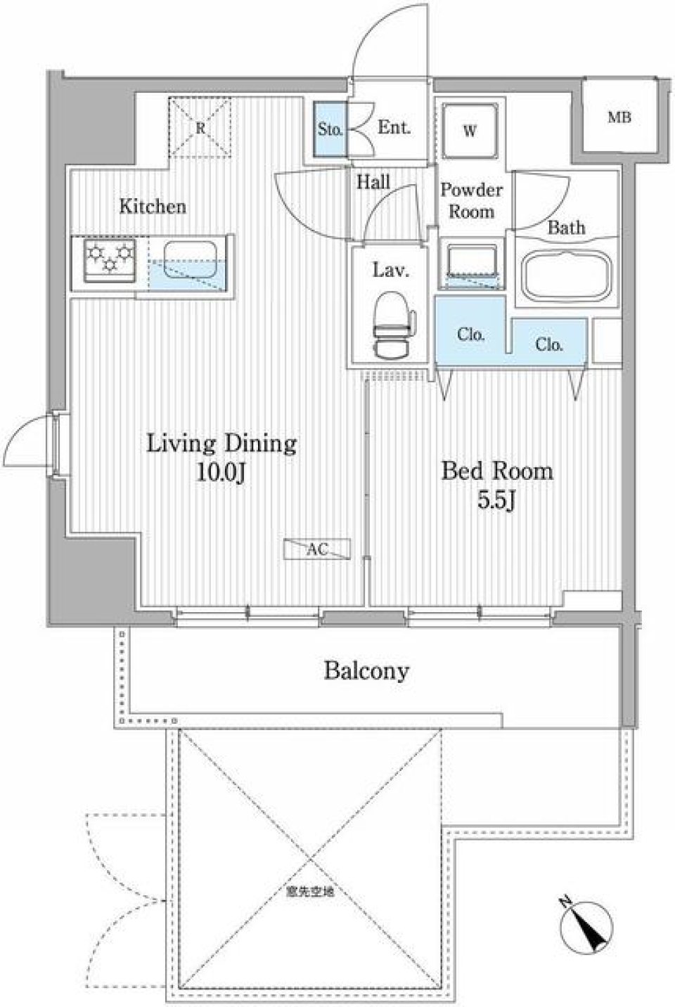 パティオスクエア御茶ノ水　1101号室の間取り図