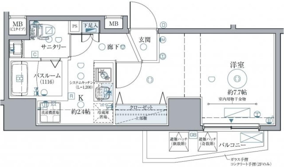 クレヴィスタ西巣鴨　204号室の間取り図
