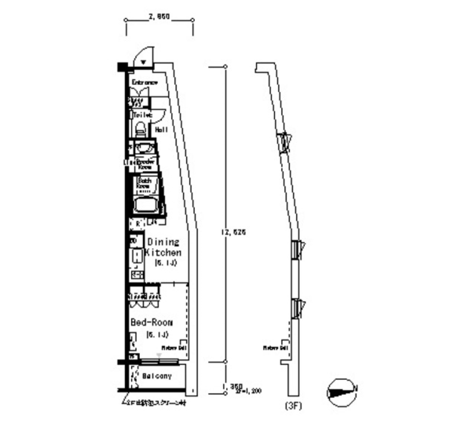 フロンティアレジデンス南麻布　317号室［ペット可］の間取り図