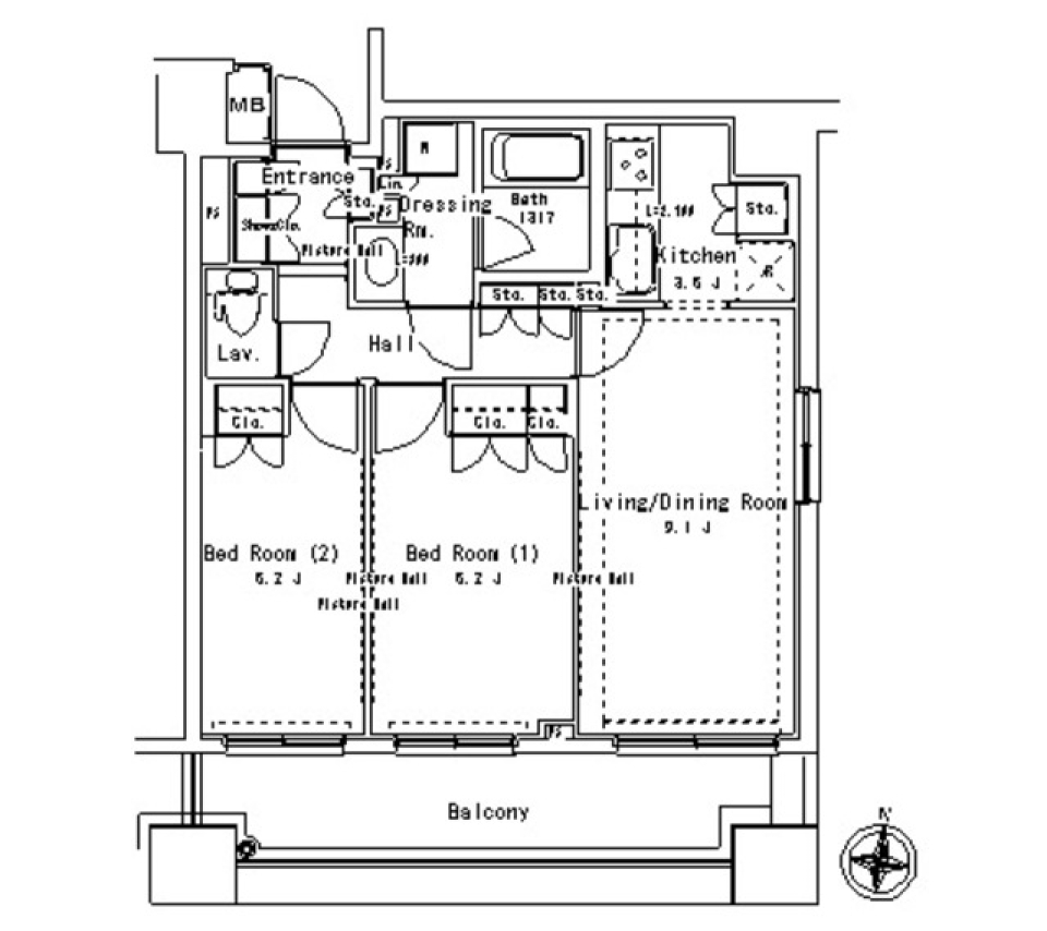 パークアクシス御茶ノ水ステージ　1314号室［ペット可］の間取り図