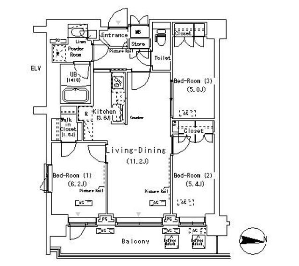 パークアクシス辰巳ステージ　526号室［ペット可］の間取り図