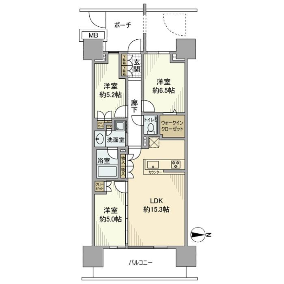 グランドメゾン品川シーサイドの杜　1130号室の間取り図