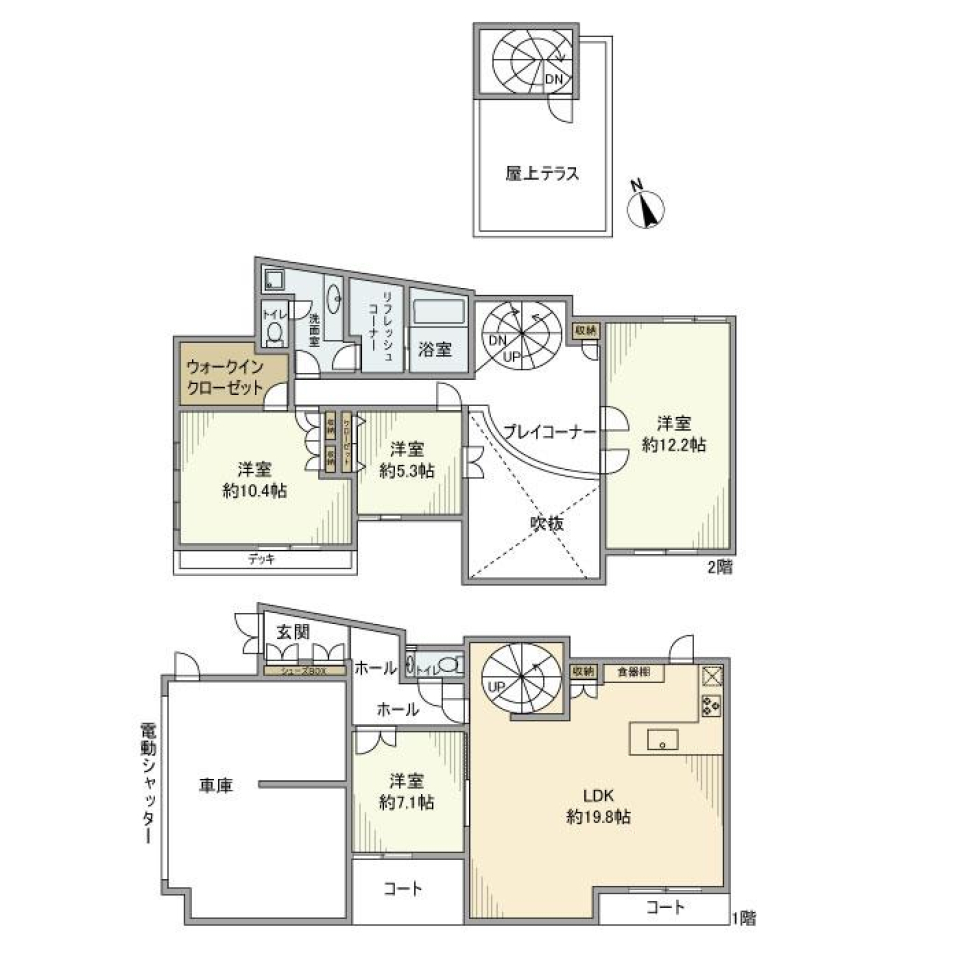 西麻布戸建の間取り図