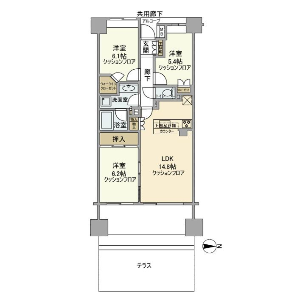 パークスクエア南品川　201号室の間取り図