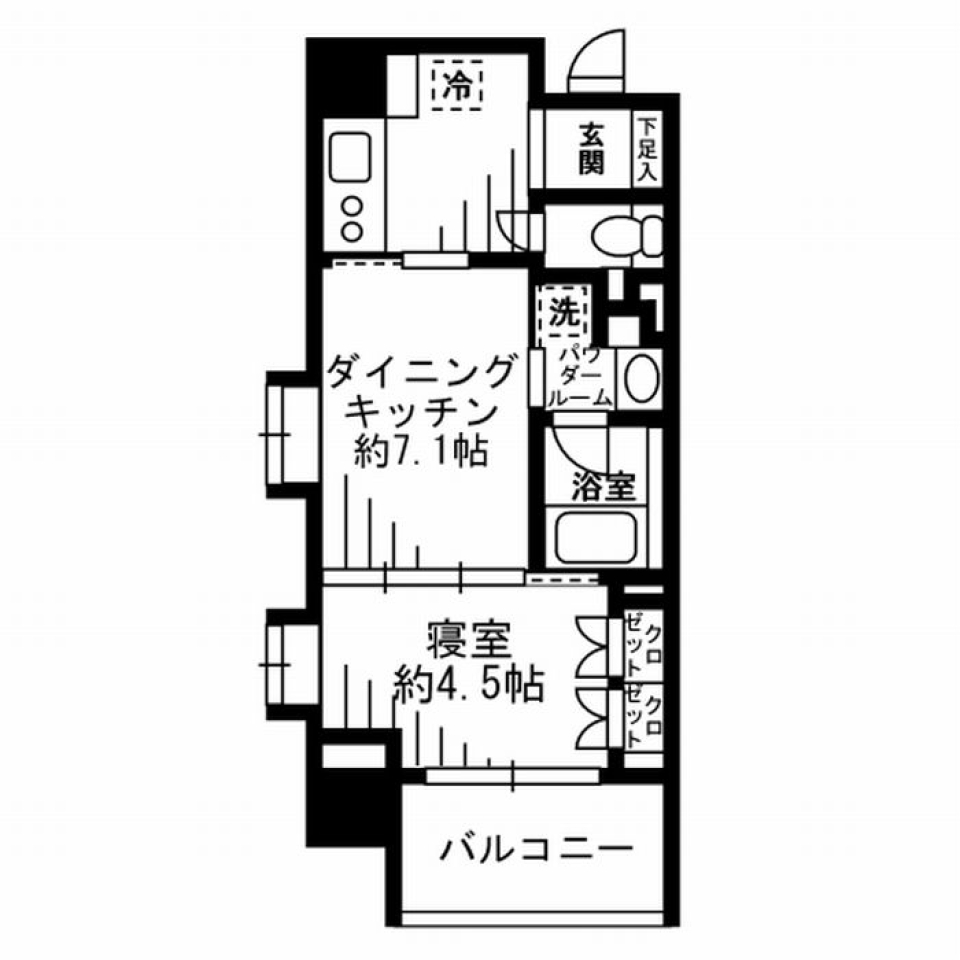 レジディア池尻大橋　1201号室の間取り図