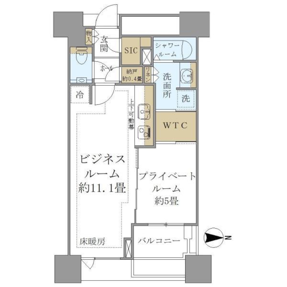 ドゥ・トゥール　E5218号室の間取り図