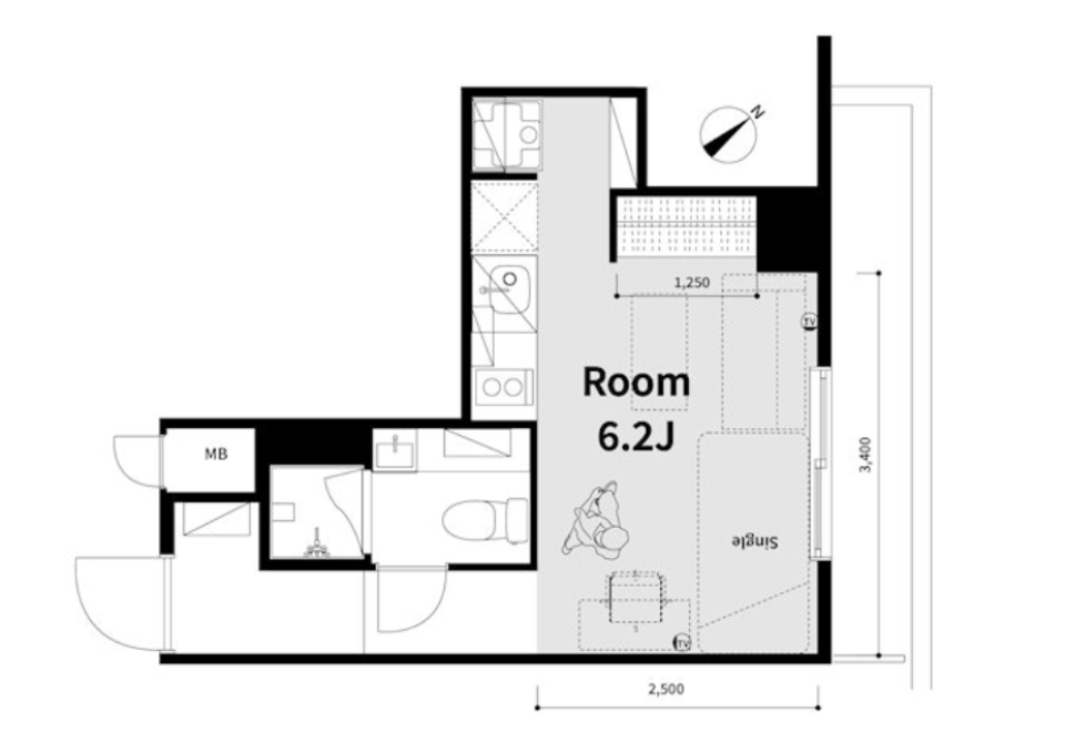 グリーンの世界の間取り図