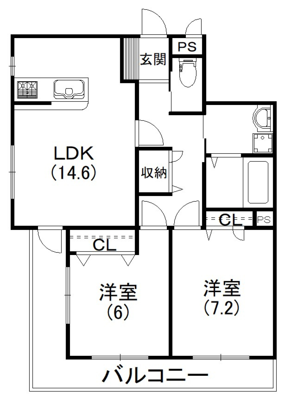 角部屋・最上階でのびのびの間取り図