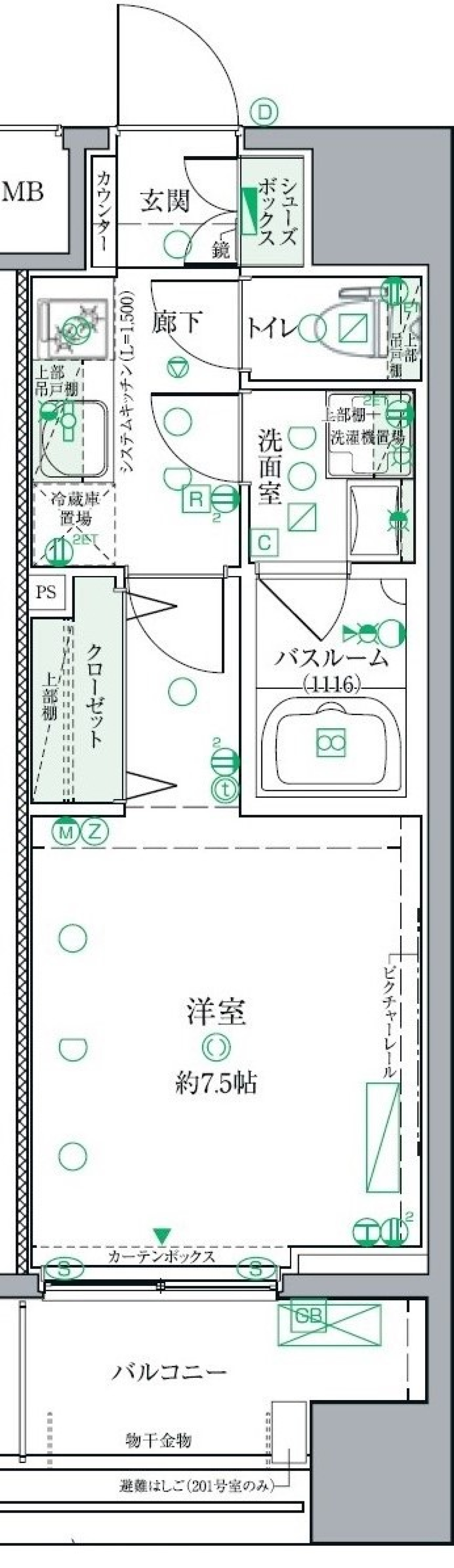 クレヴィスタ王子　801号室［ペット可］の間取り図