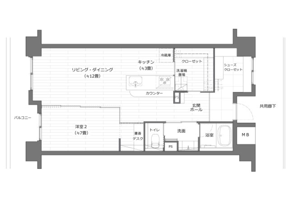 プライムアーバン目黒リバーフロント　702号室の間取り図
