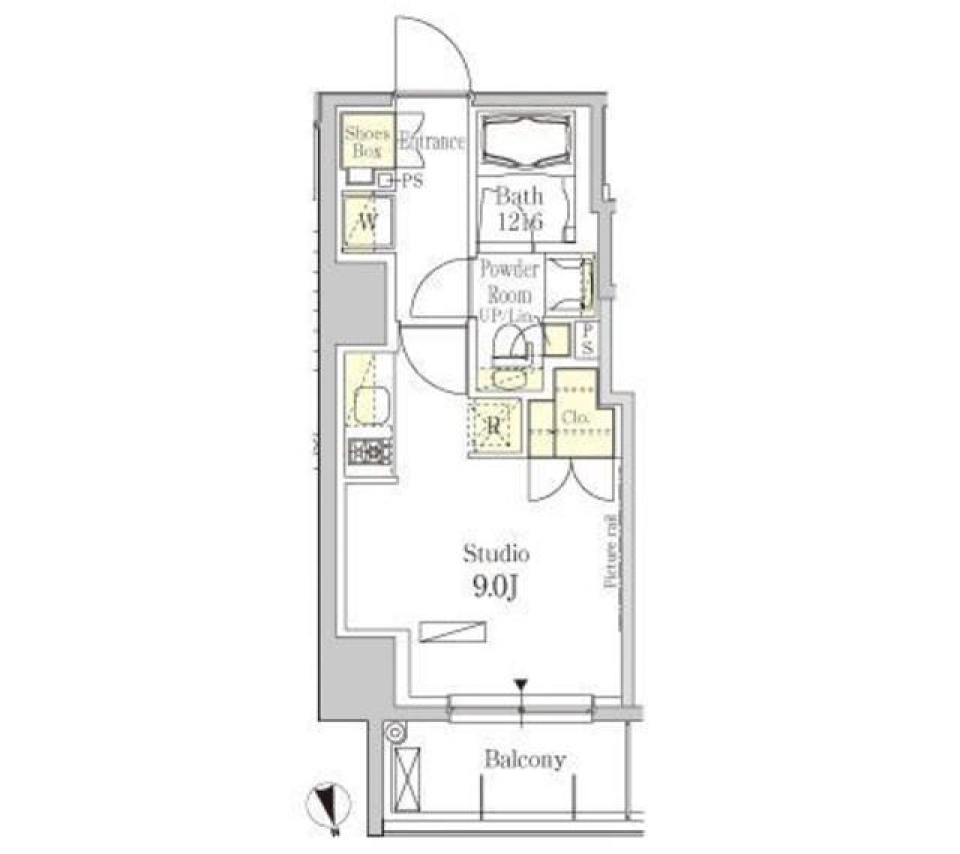 パークアクシス秋葉原Ｅａｓｔ　302号室の間取り図
