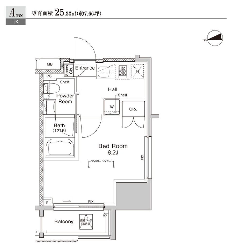 プラウドフラット浅草雷門　202号室の間取り図