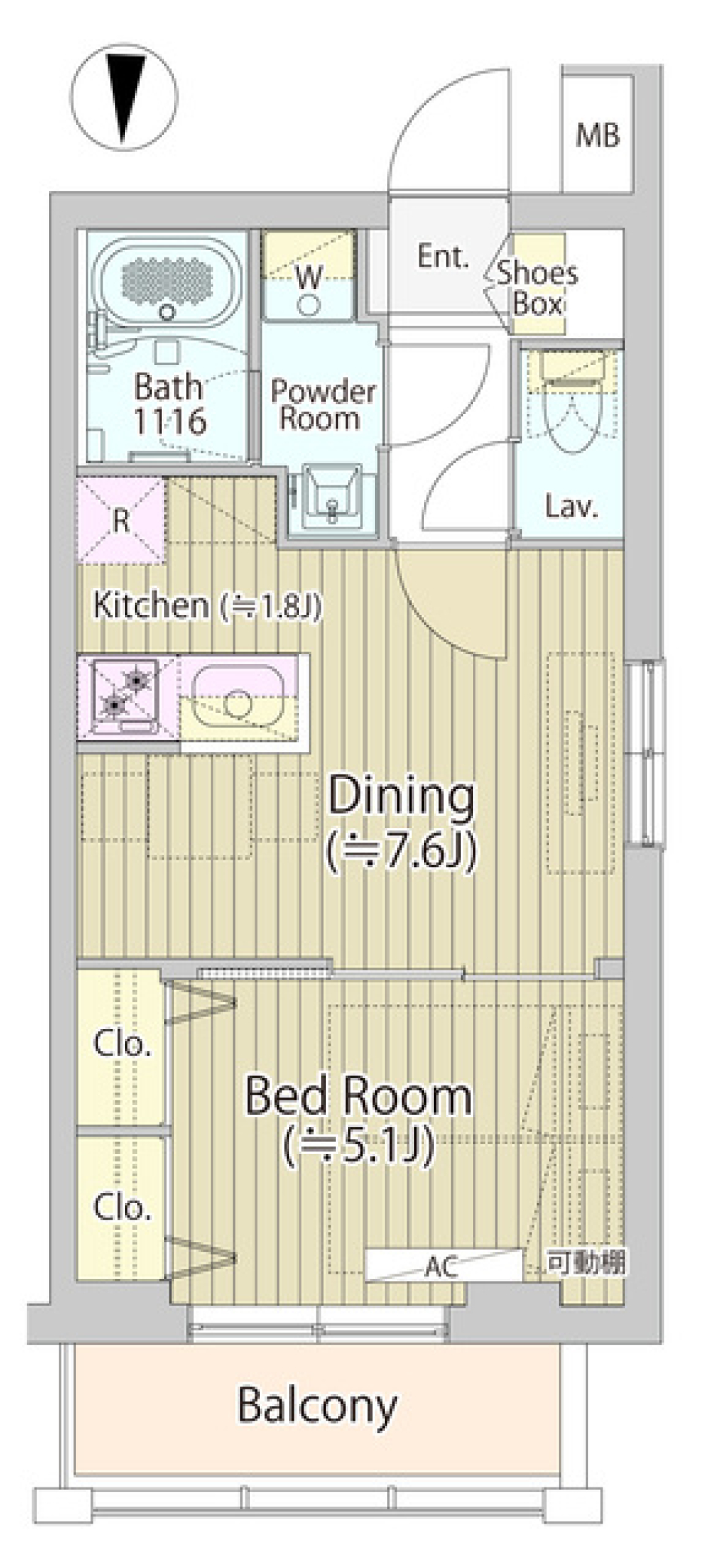 パークウッズ戸越公園　207号室の間取り図