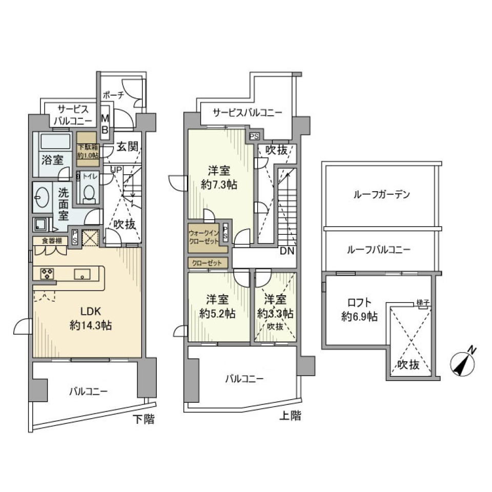 ラ・アトレ代々木神宮の杜　501号室の間取り図