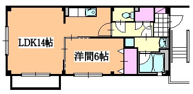 間取り図。LDKと洋間を繋げれば20帖の広さに