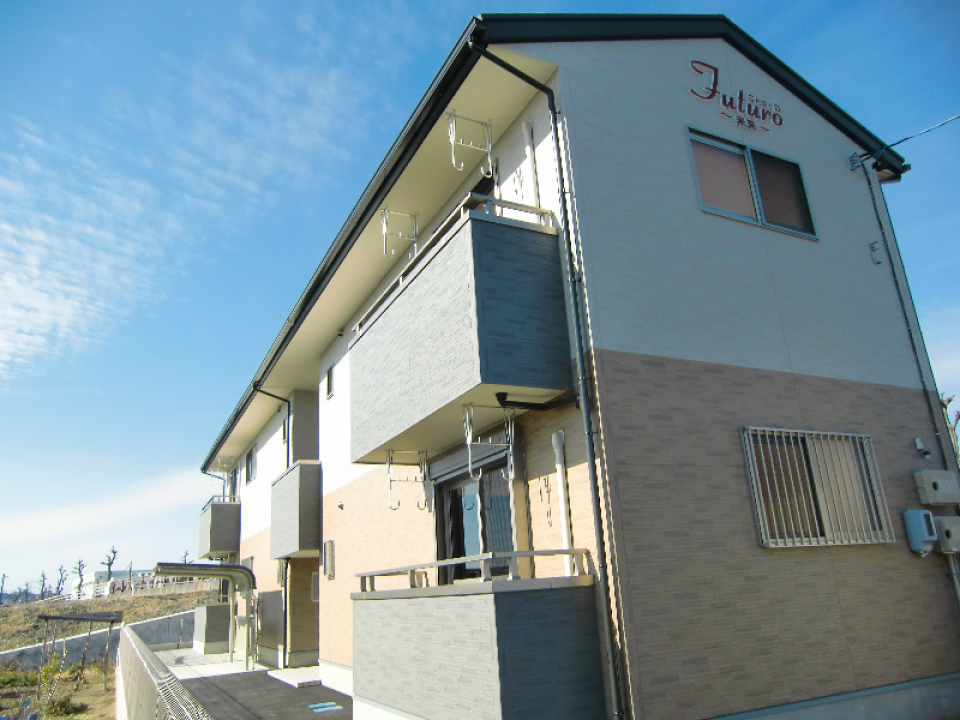 建物外観。馬込川が近いです