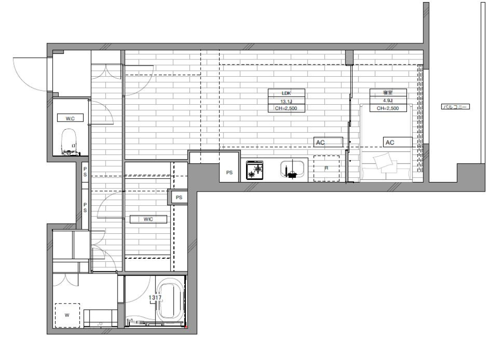 フロンティアテラス目黒　0204号室の間取り図