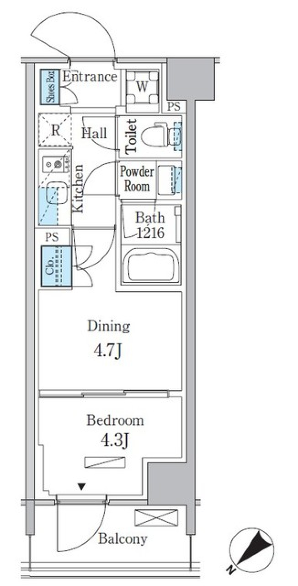 パークアクシス品川南大井パークフロント　102号室［ペット可］［新築］の間取り図
