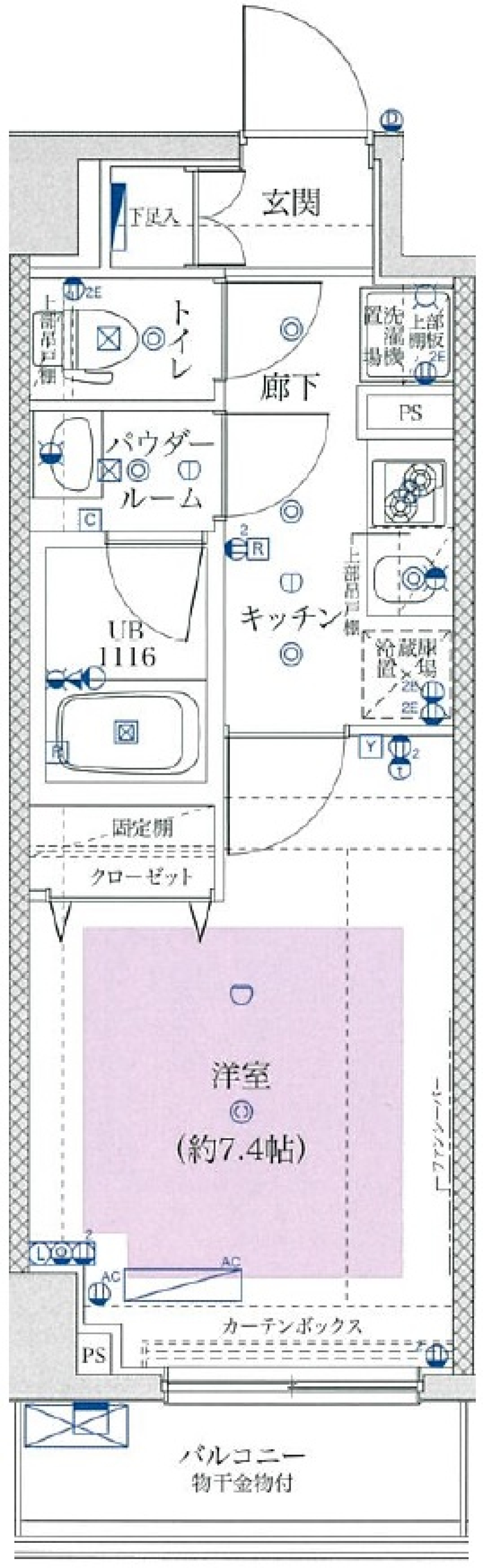 ユリカロゼ西新井　702号室の間取り図