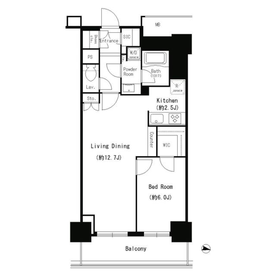 キャナルスクウェア豊洲　411号室の間取り図