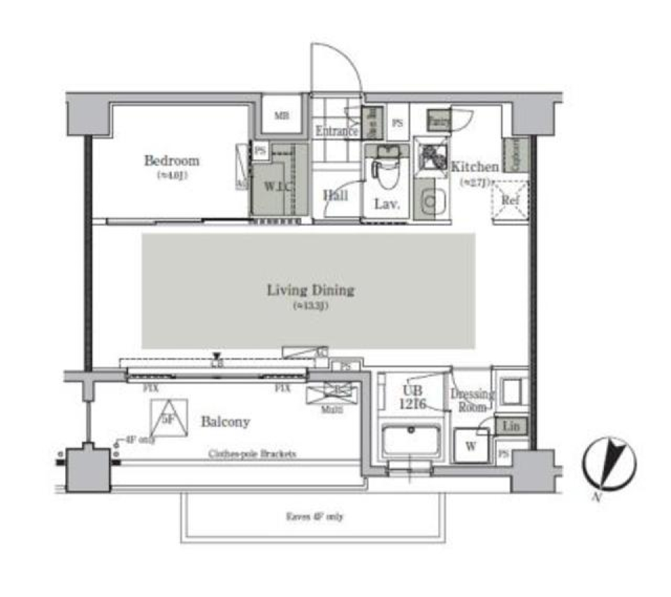 パークキューブ西ヶ原ステージ　505号室［ペット可］の間取り図
