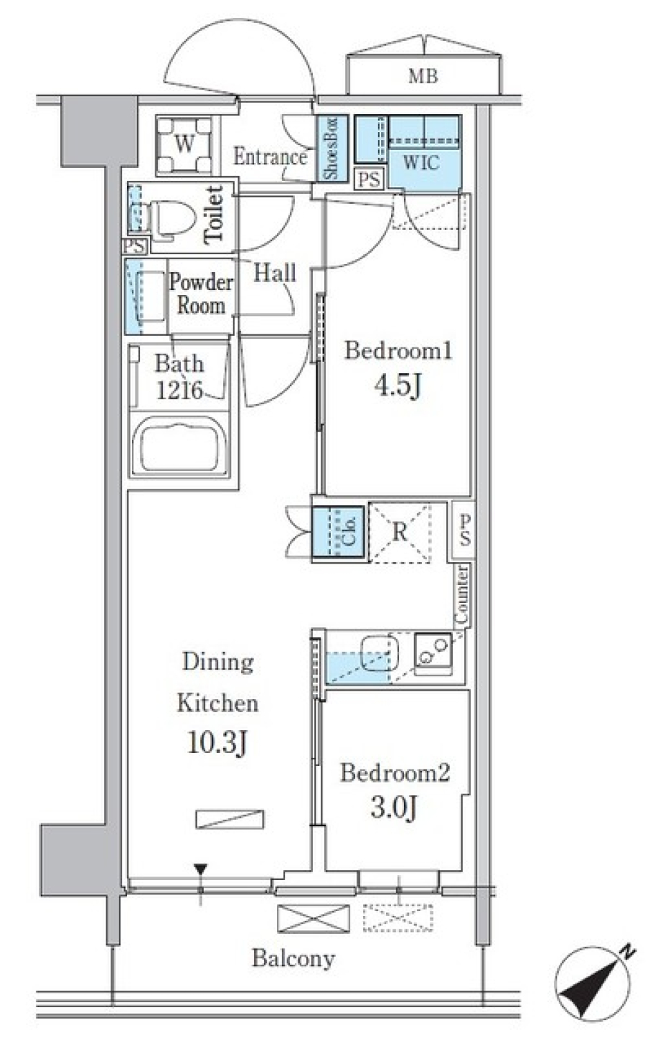 パークアクシス品川南大井パークフロント　242号室［ペット可］［新築］の間取り図