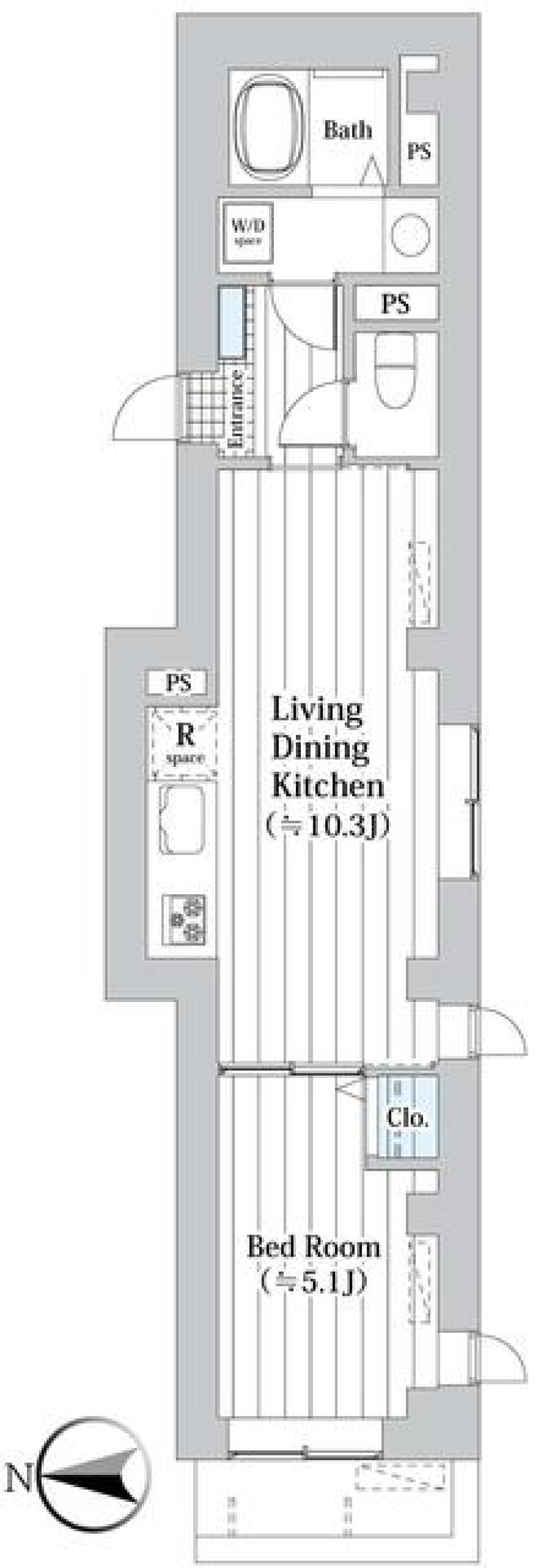 Ｃｌａｒｉｃｅ都立大学　401号室の間取り図