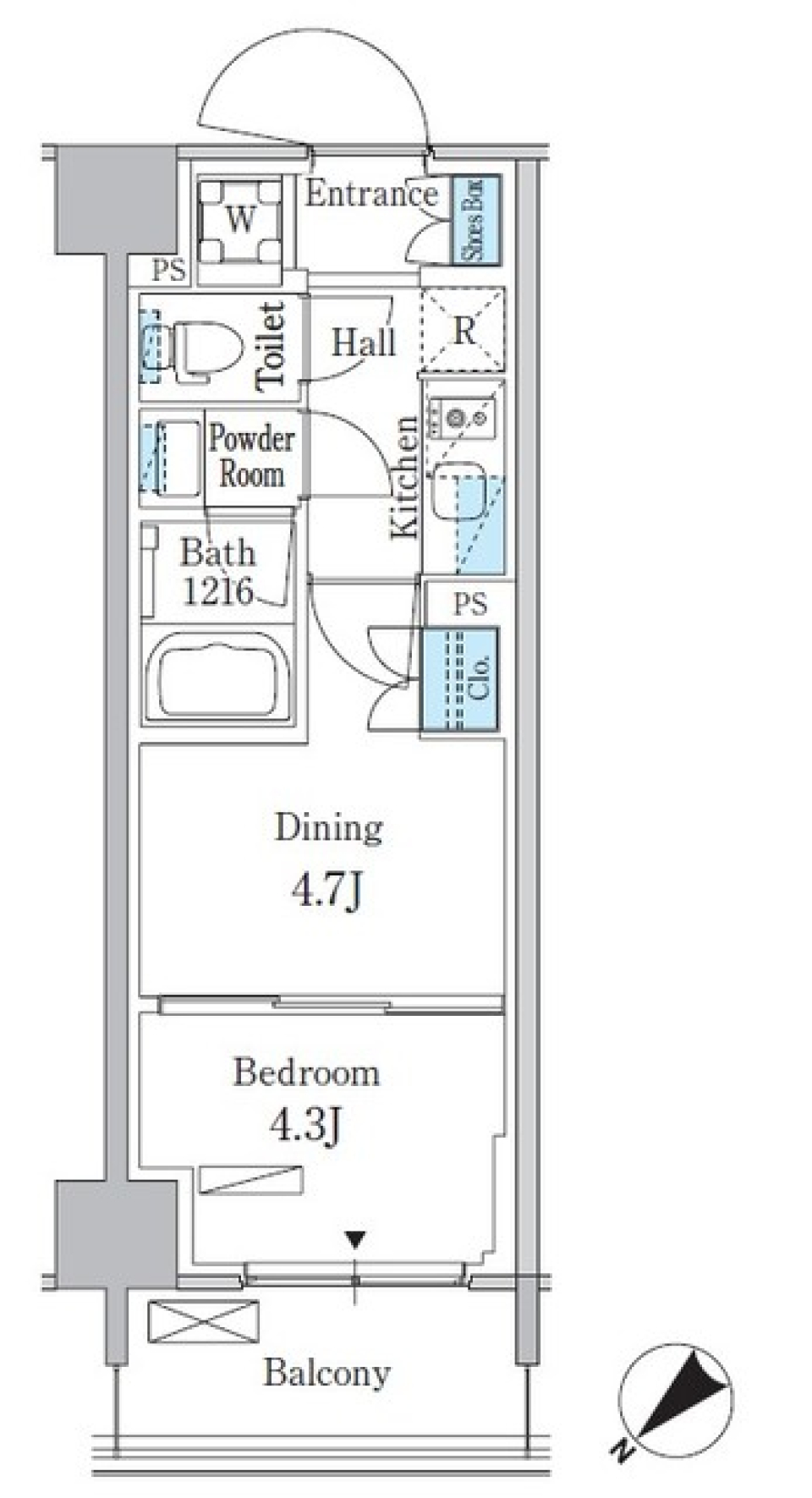 パークアクシス品川南大井パークフロント　510号室［ペット可］［新築］の間取り図
