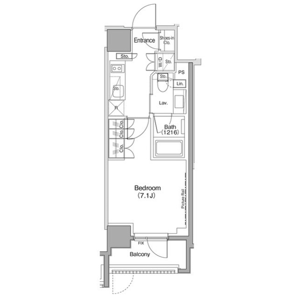 ザ・パークハビオ麻布十番　101号室の間取り図