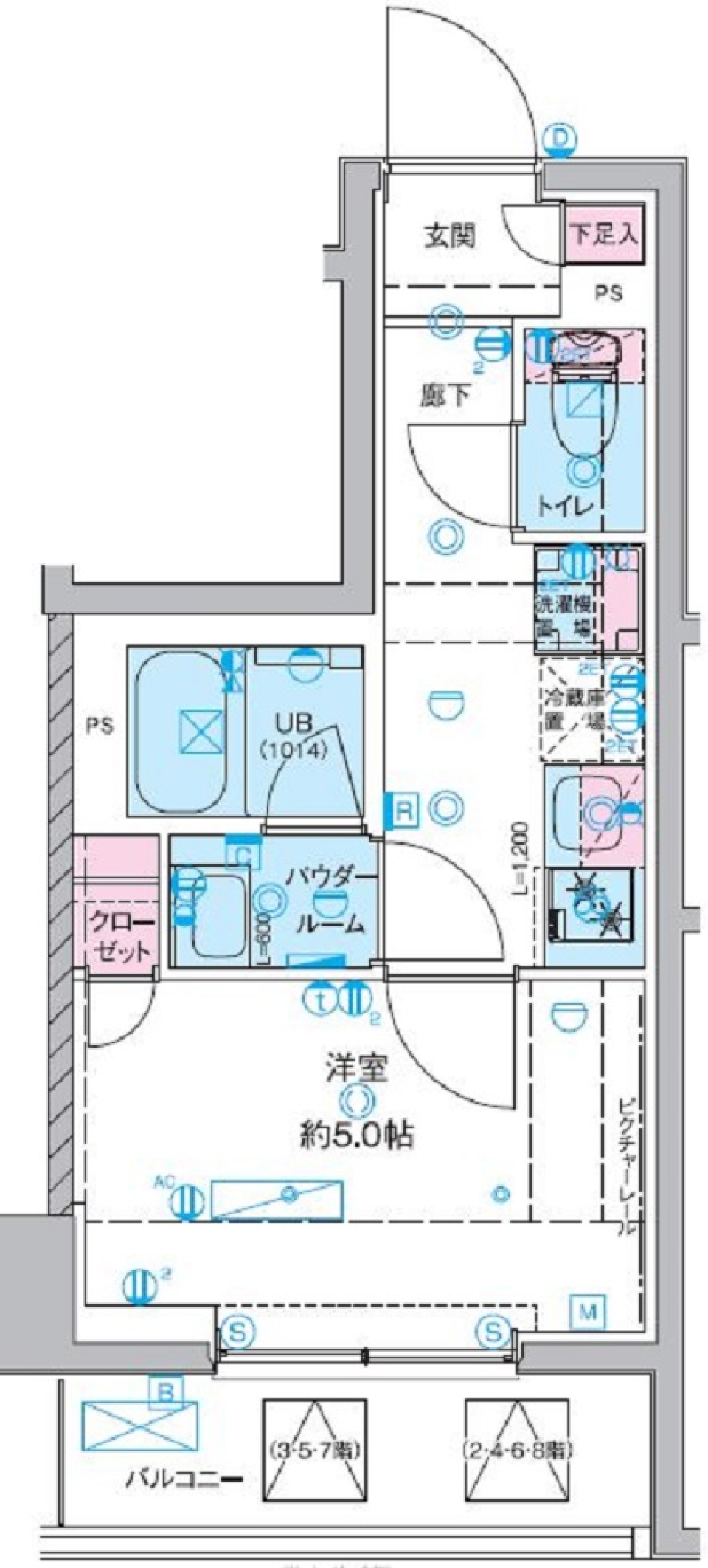 ジェノヴィア桜上水Ⅱ　502号室［ペット可］の間取り図
