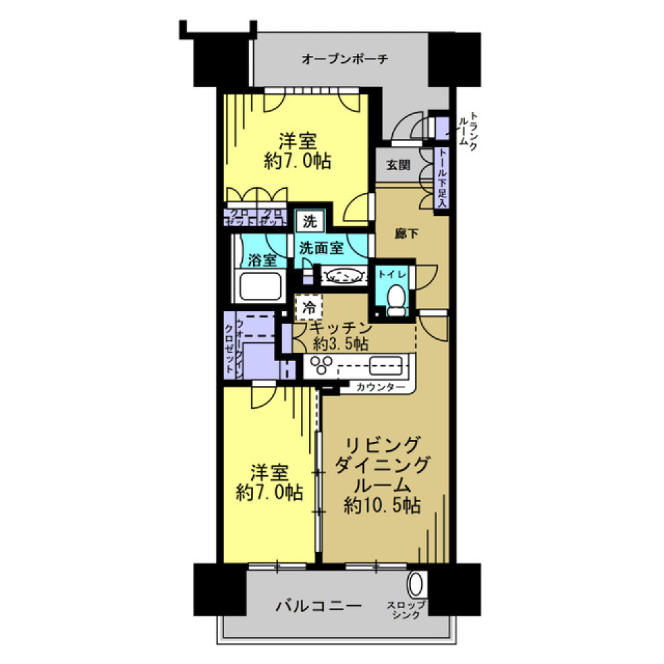 東京フロントコート　A棟702号室の間取り図