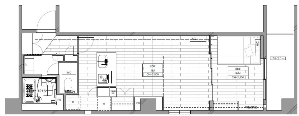フロンティアテラス目黒　206号室の間取り図