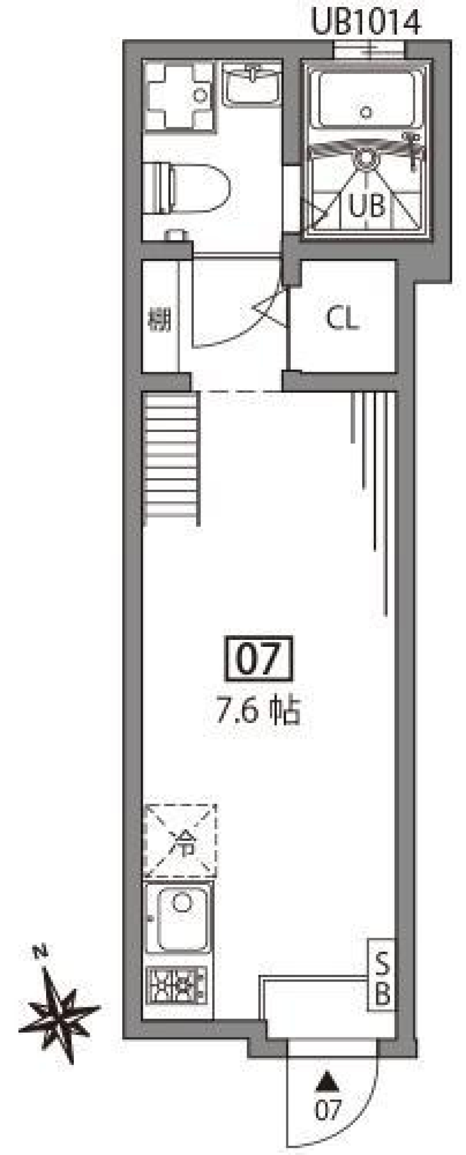 グランエッグス経堂　07号室の間取り図