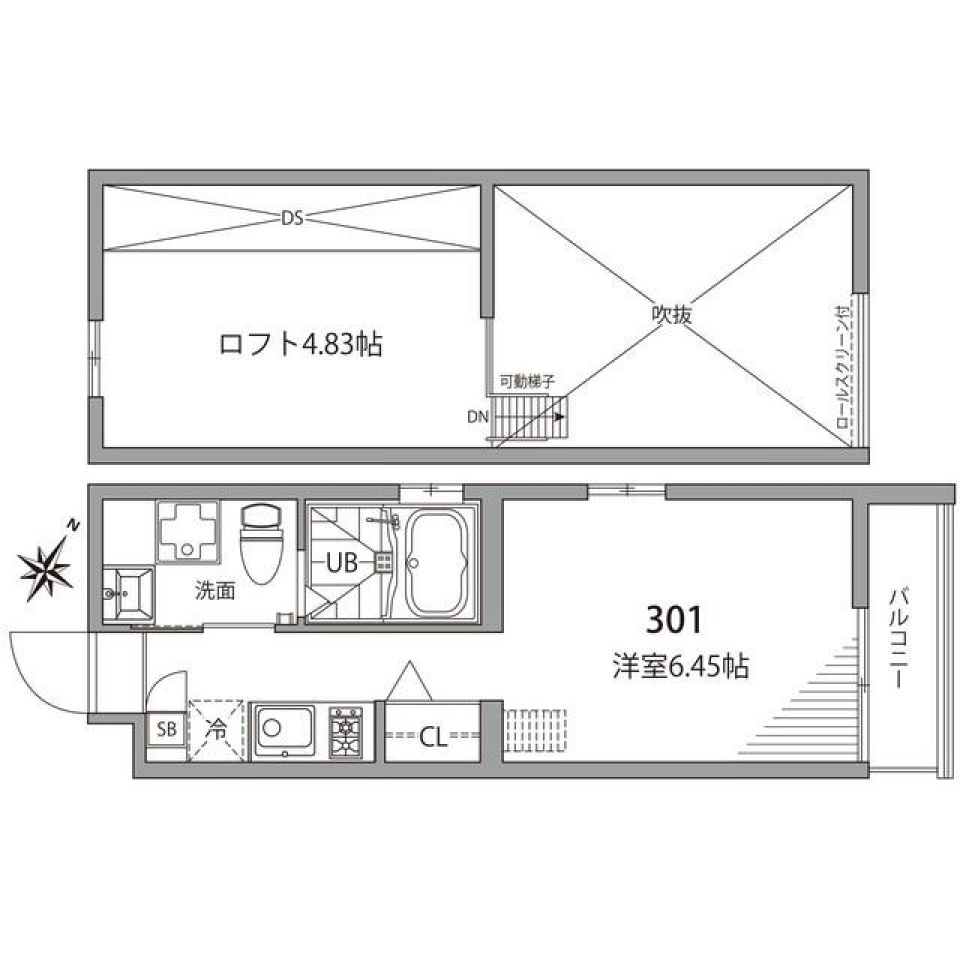 グランエッグス文京大塚S　301号室の間取り図