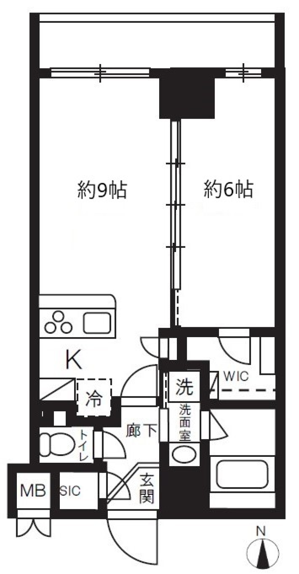 ハーモニーレジデンスグローバルキャピタル　1402号室［ペット可］の間取り図