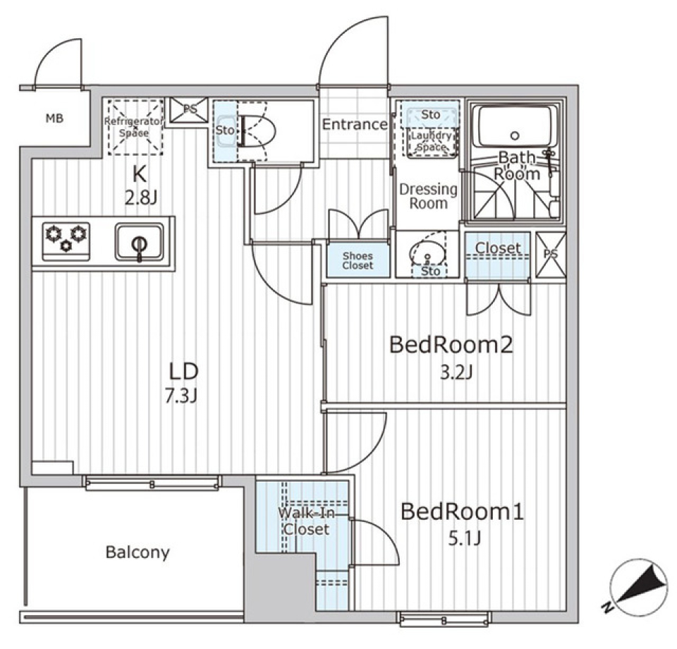 ビエラコート日本橋久松町　1103号室［ペット可］の間取り図
