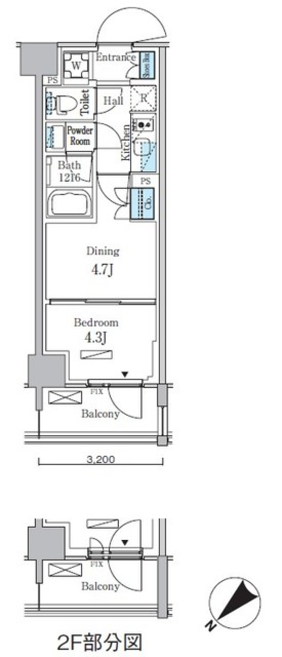 パークアクシス品川南大井パークフロント　220号室［ペット可］の間取り図