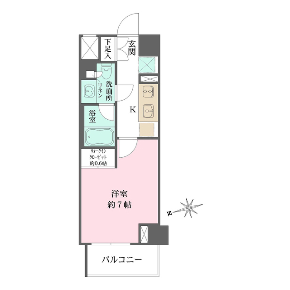 ザ・パークワンズ山吹神楽坂　702号室の間取り図