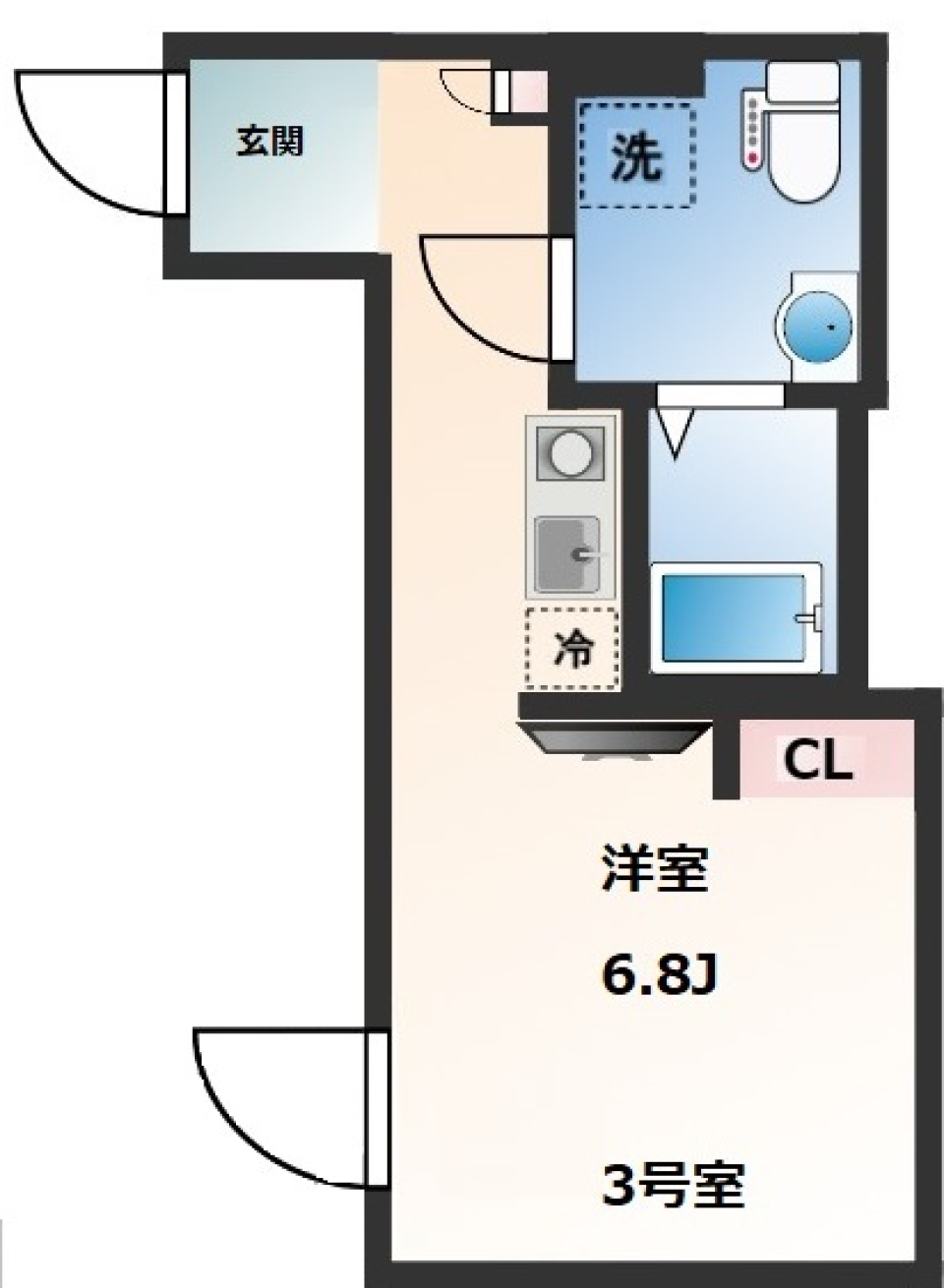 Novel Court 東日暮里　303号室の間取り図