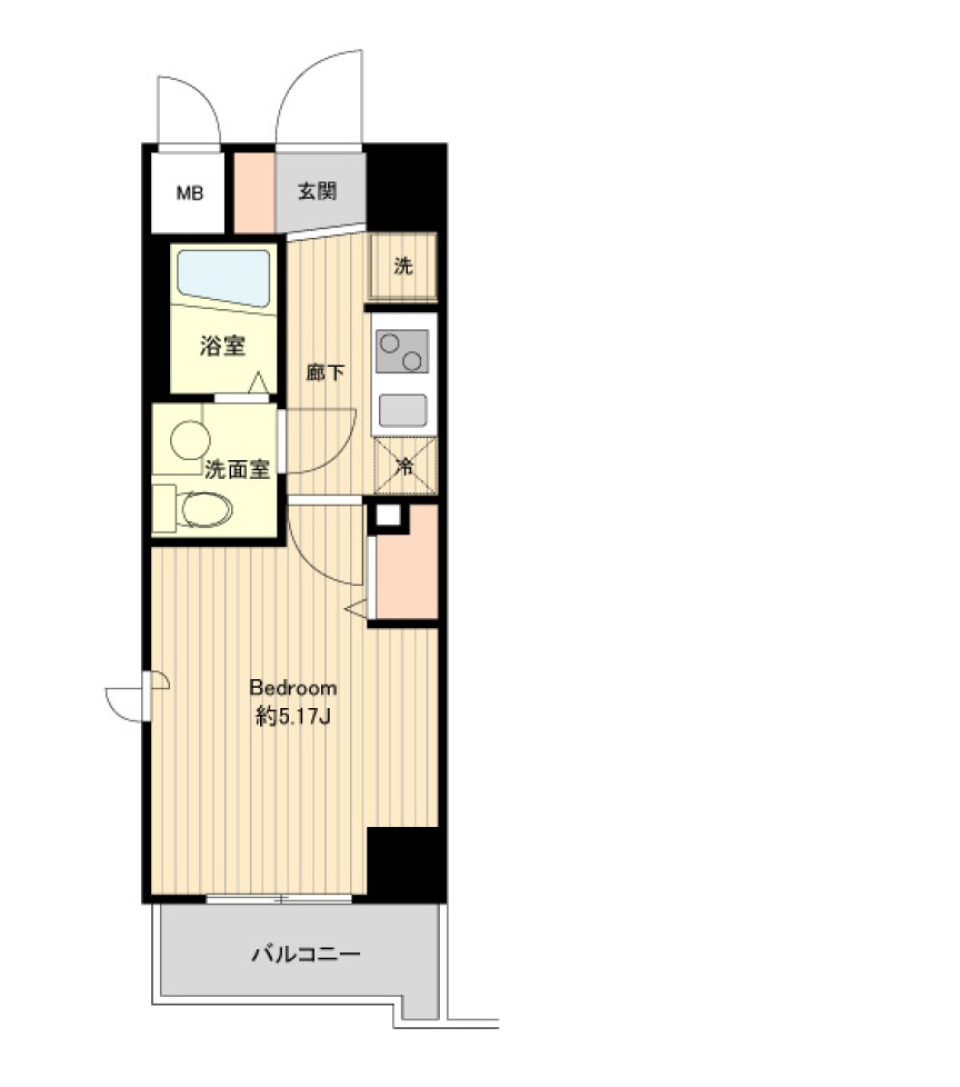 プライムアーバン板橋区役所前　807号室［ペット可］の間取り図