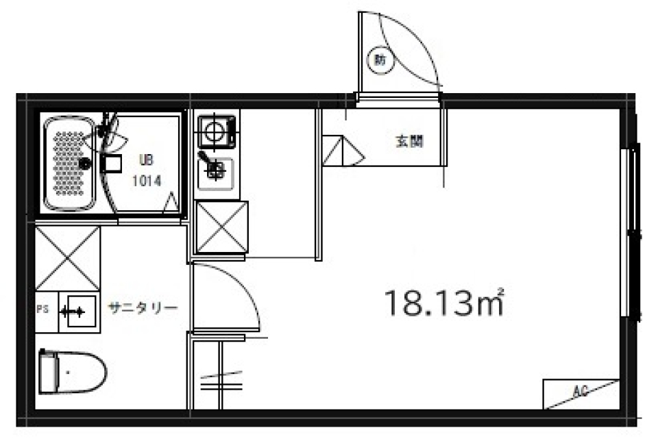 MONOLITH OGI-OHASHI　201号室の間取り図