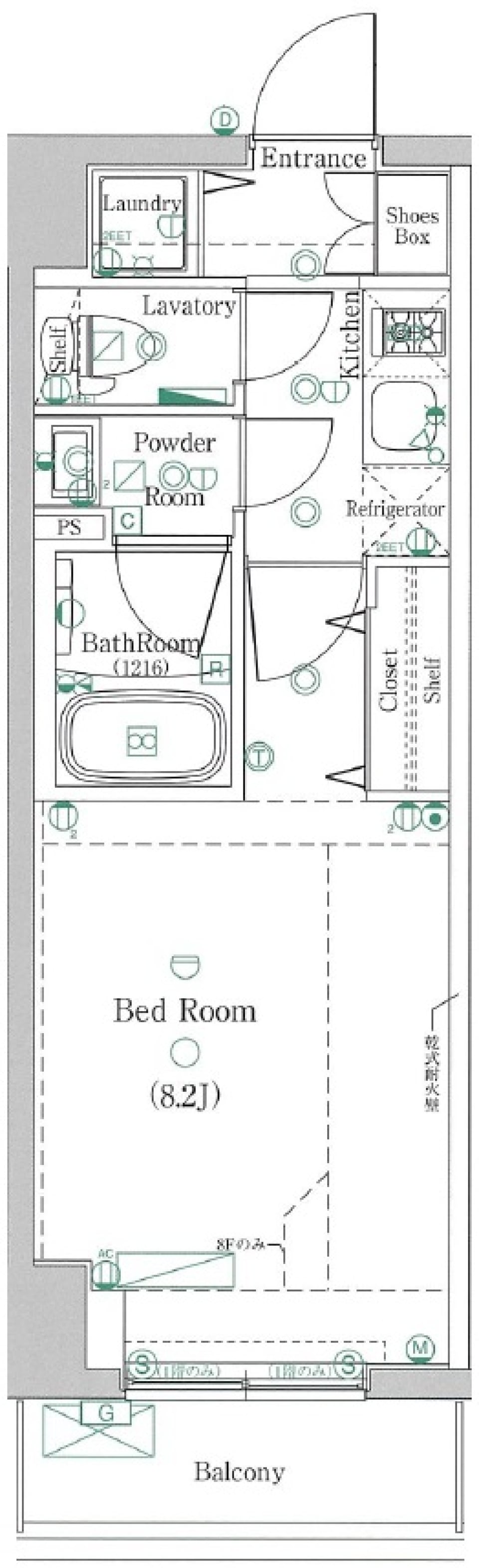 DIPS小竹向原　803号室の間取り図