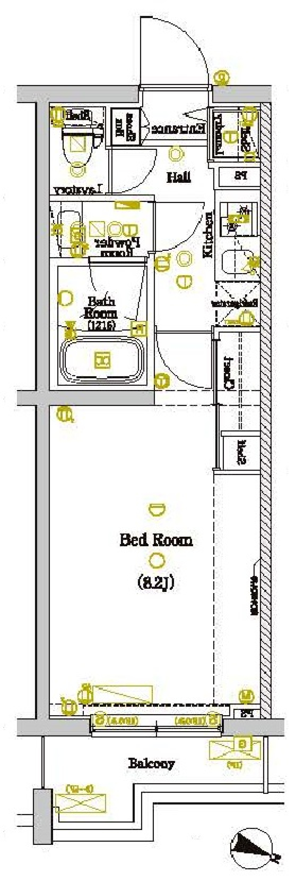 DIPS赤羽北EAST　203号室［ペット可］の間取り図