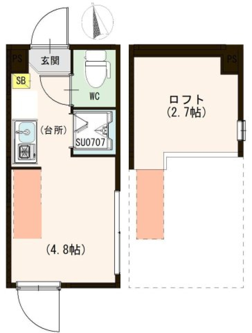 ハーモニーテラス高円寺南Ⅴ　108号室の間取り図