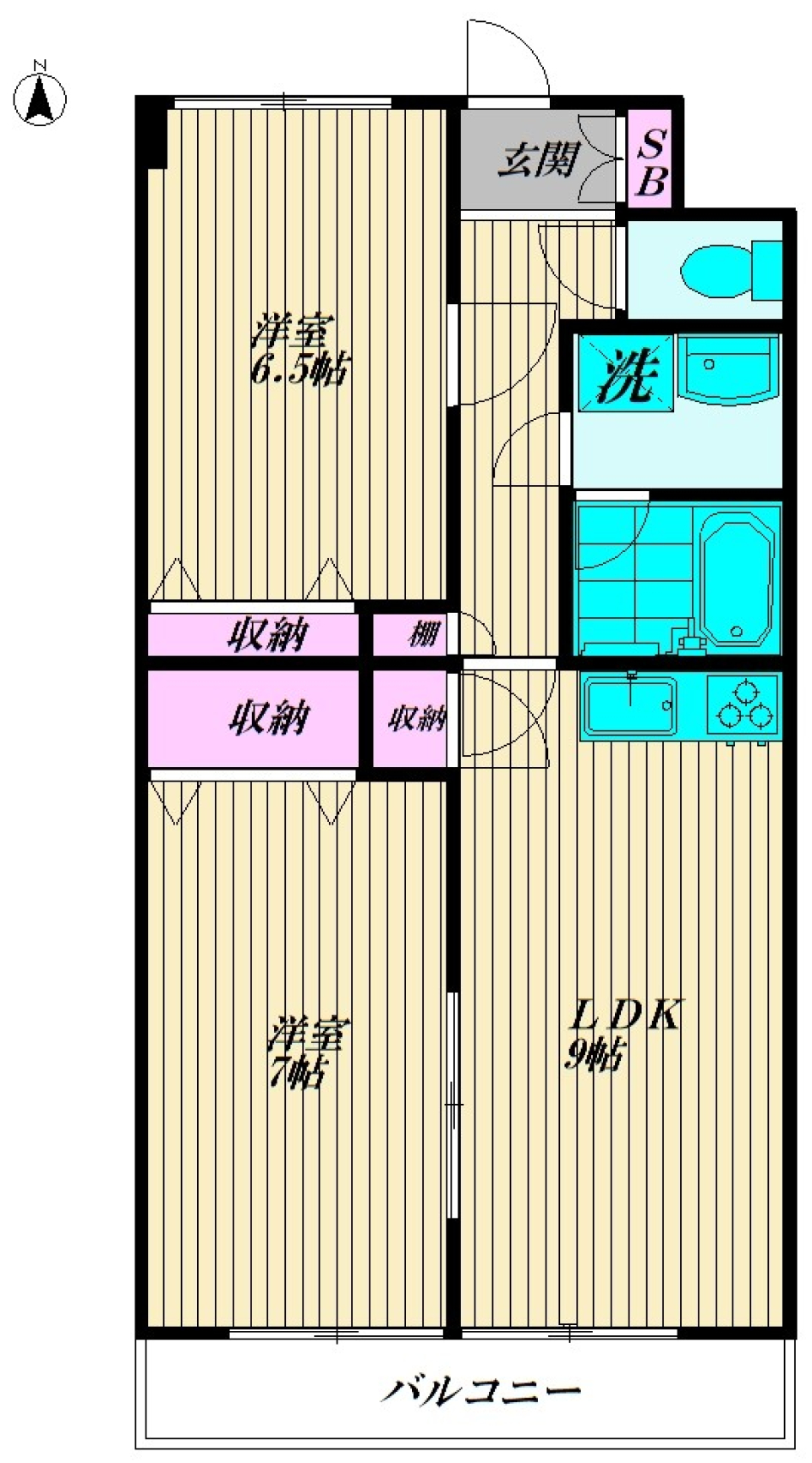 ファミネス天神山　305号室の間取り図