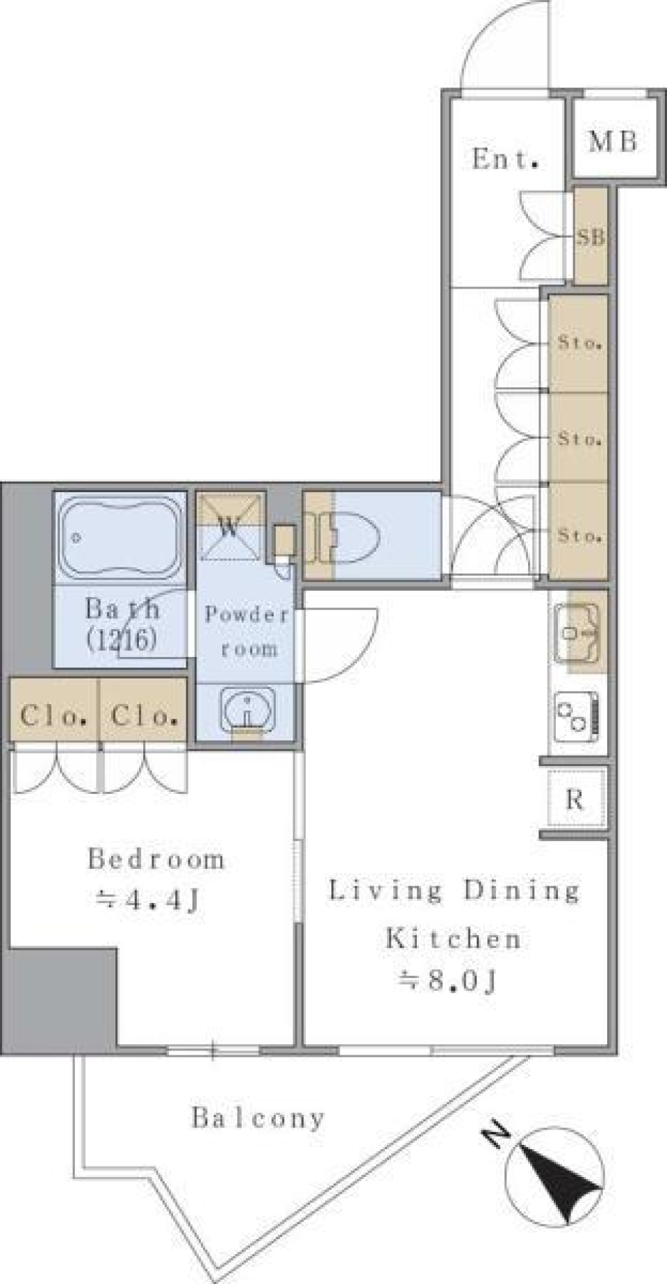 Ｂｒｉｌｌｉａ　ｉｓｔ　千駄ヶ谷　701号室［ペット可］の間取り図