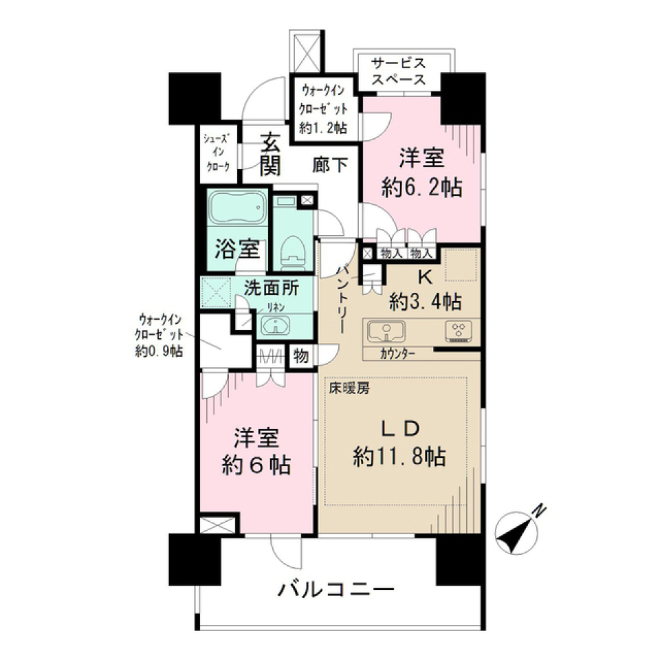 ザ・パークハウス愛宕虎ノ門　804号室の間取り図