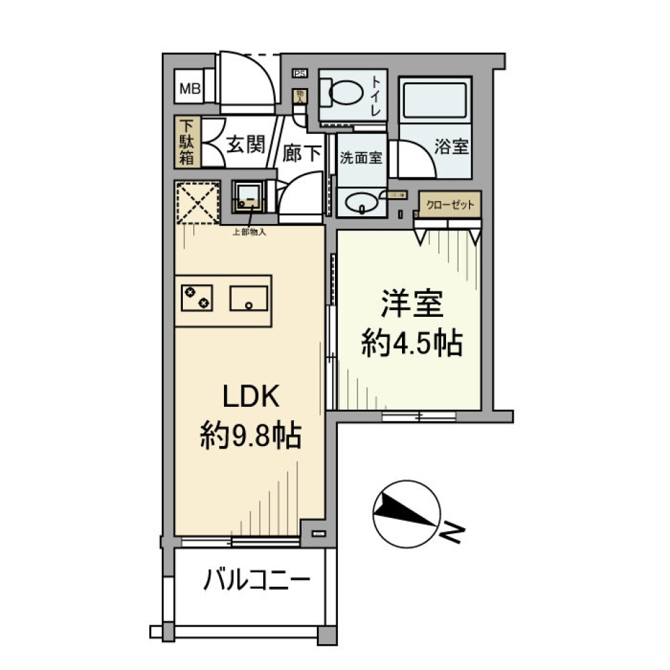 ディアステージ雪が谷大塚　504号室の間取り図