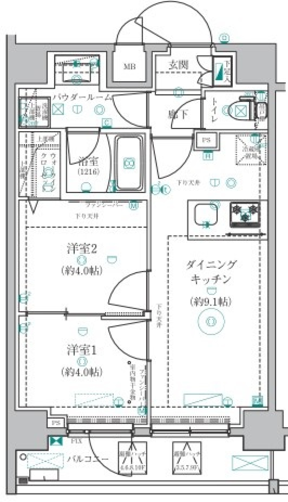ベルシード墨田　703号室［ペット可］の間取り図